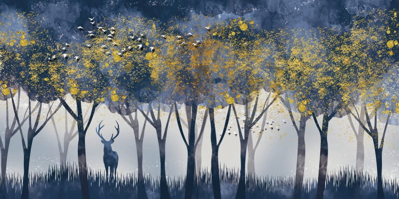 Fototapeta Hirsche in einem dichten Wald