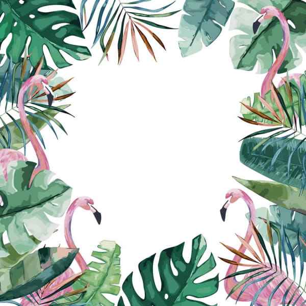 Fototapeta Flamingo in tropischen Blättern