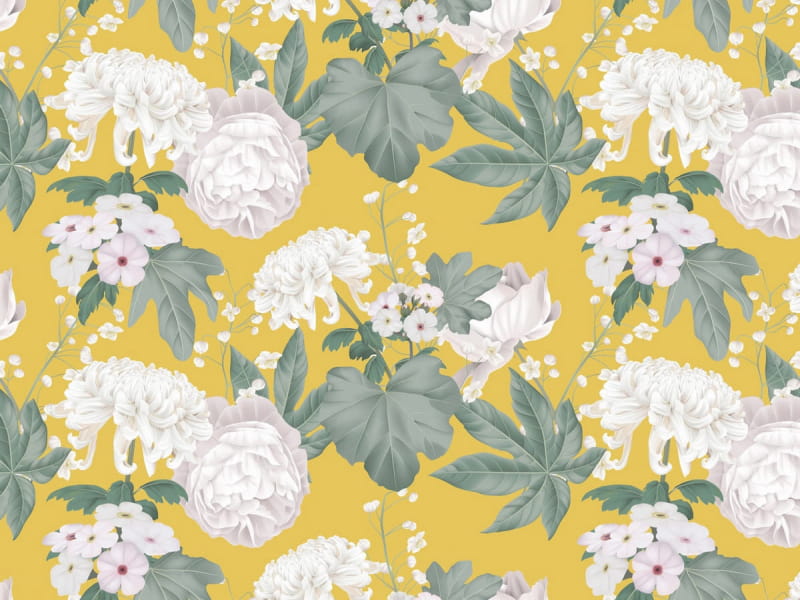 Fototapeta Blumen auf Zitronenhintergrund