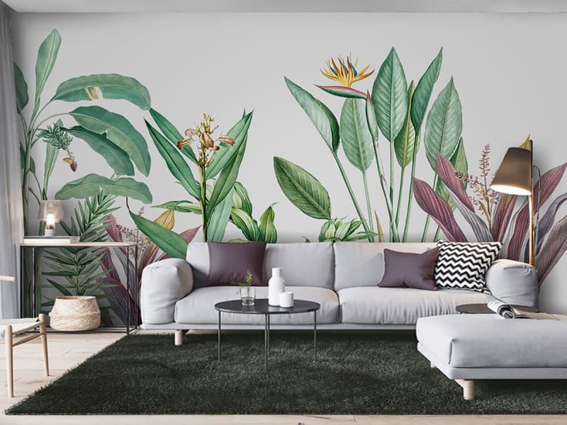 Fototapeta Garten der Paradiesblumen we wnętrzu salonu