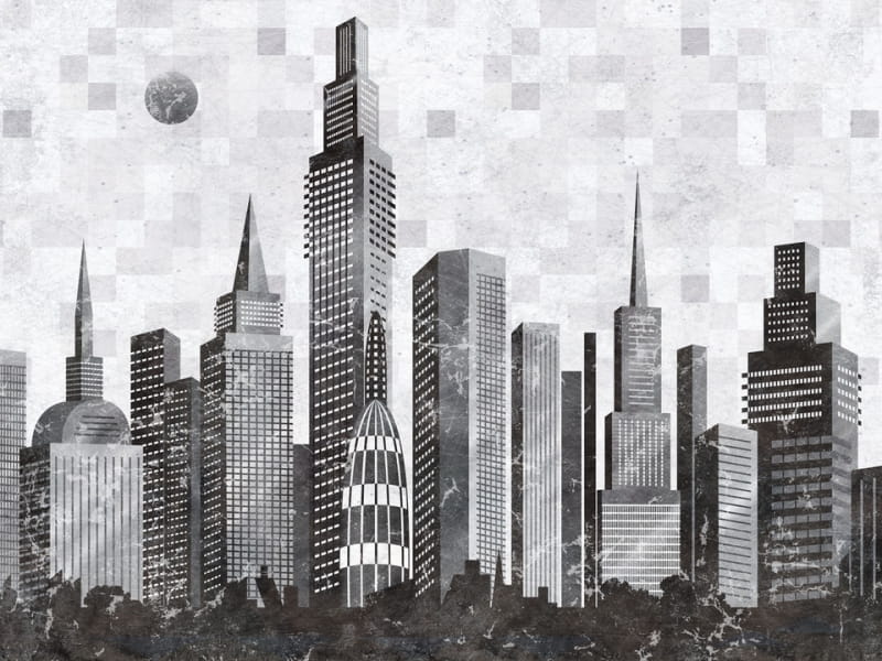 Fototapeta Zeichnung einer Metropole