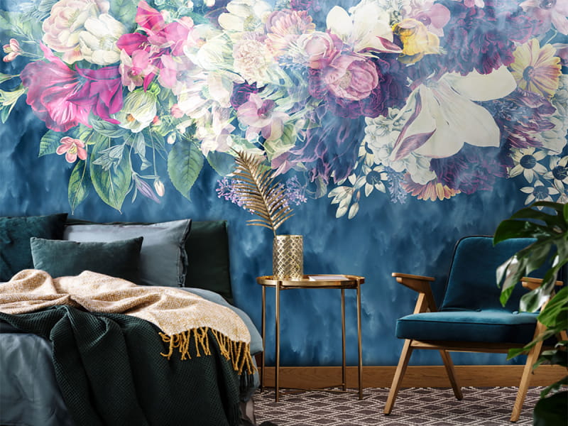 Fototapeta Blumen im Nebel we wnętrzu sypialni