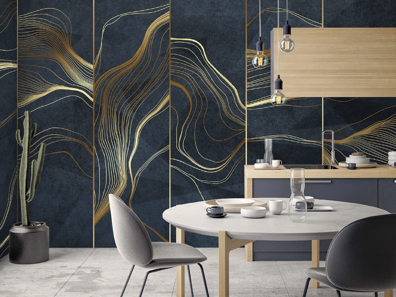 Fototapeta Goldener Strom we wnętrzu kuchni