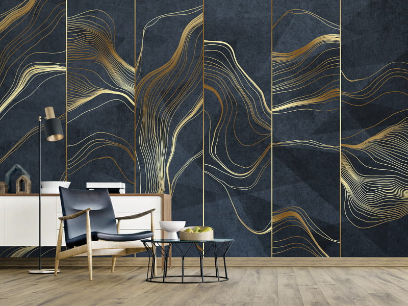 Fototapeta Goldener Strom we wnętrzu salonu