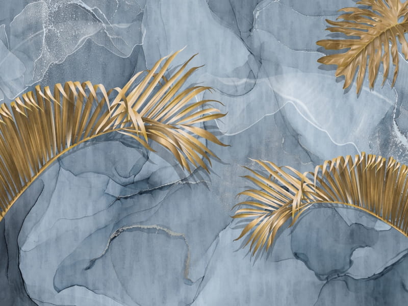 Fototapeta Goldenes Laub über dem Wasser