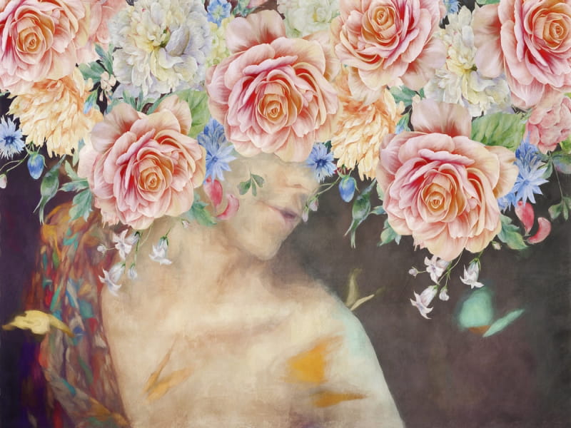Fototapeta Riesiger Blumenkranz