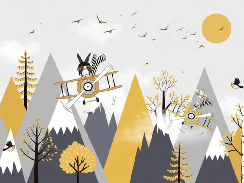 Fototapeta Flug über die goldenen Berge