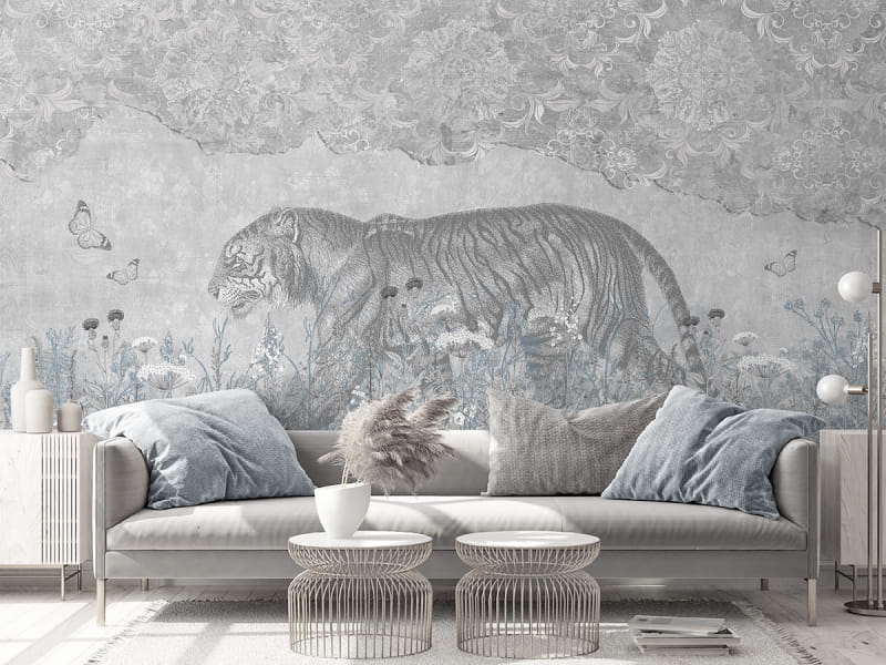 Fototapeta Amur-Tiger we wnętrzu salonu