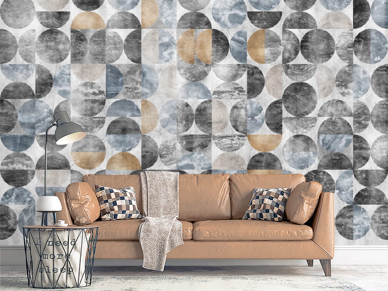 Fototapeta Mosaik mit Steinmuster we wnętrzu salonu