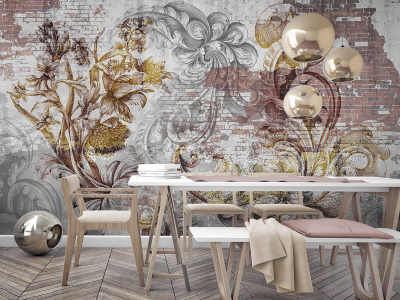 Fototapeta Blumenmotive we wnętrzu kuchni