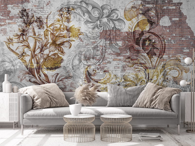 Fototapeta Blumenmotive we wnętrzu salonu