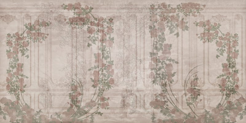 Fototapeta Rote Rosen an der Wand