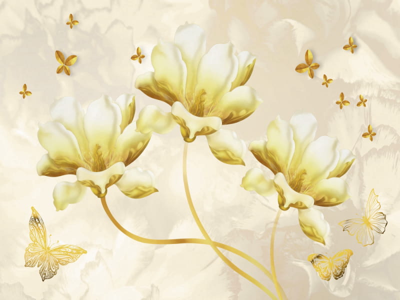 Fototapeta Goldene Tulpen 3D