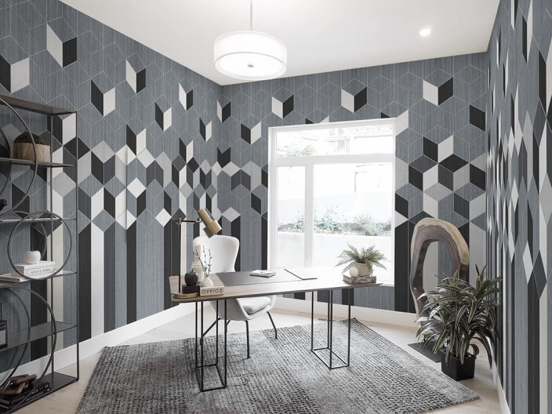 Fototapeta Graue Geometrie we wnętrzu biura