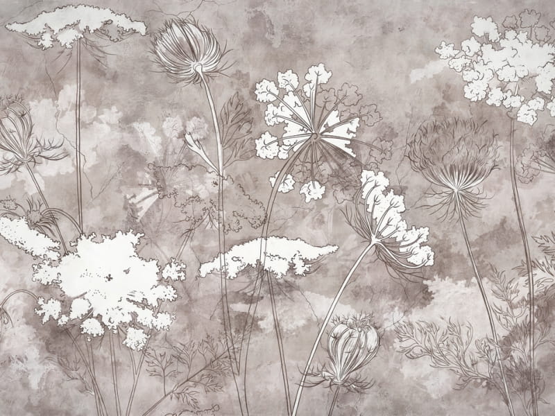 Fototapeta Blumenfeld, Zeichnung