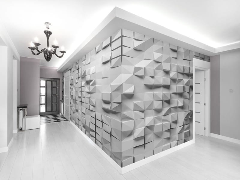Fototapeta Weißes Mosaik 3D we wnętrzu przedpokoju