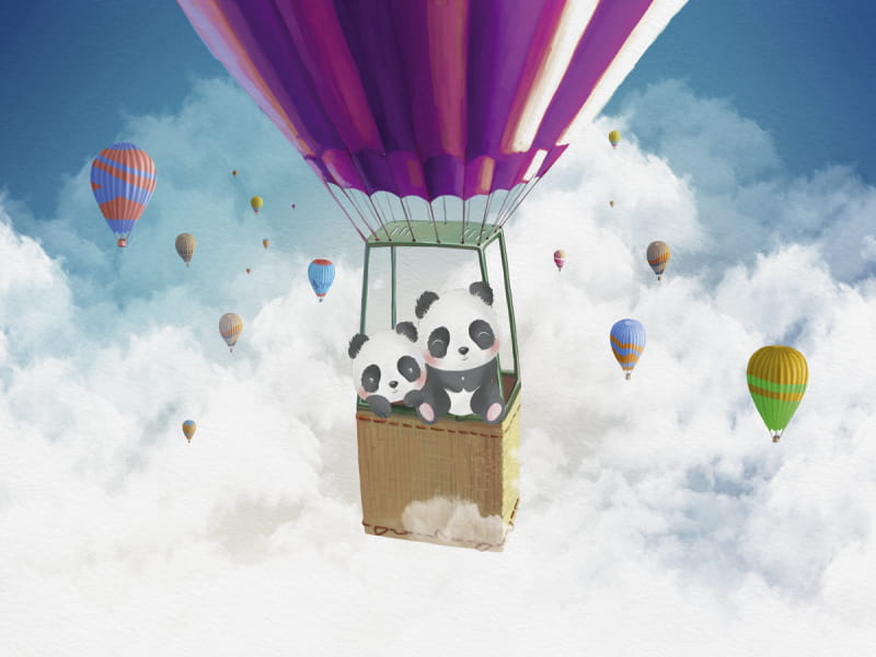 Fototapeta Heißluftballonflug