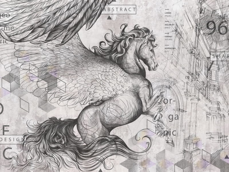 Fototapeta Weißer Pegasus