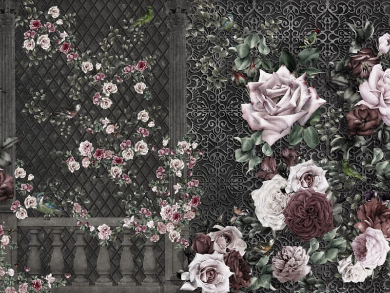 Fototapeta Garten blühender Rosen