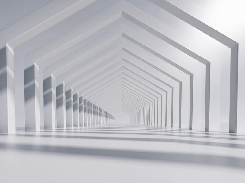 Fototapeta Weißer Tunnel 3D