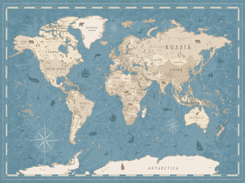 Fototapeta Weltkartenatlas