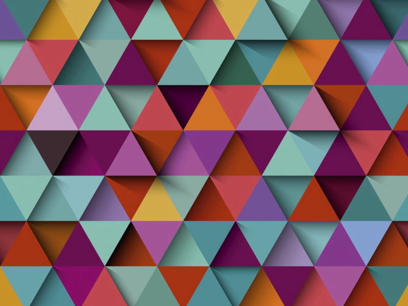 Fototapeta Mehrfarbige Dreiecke 3D