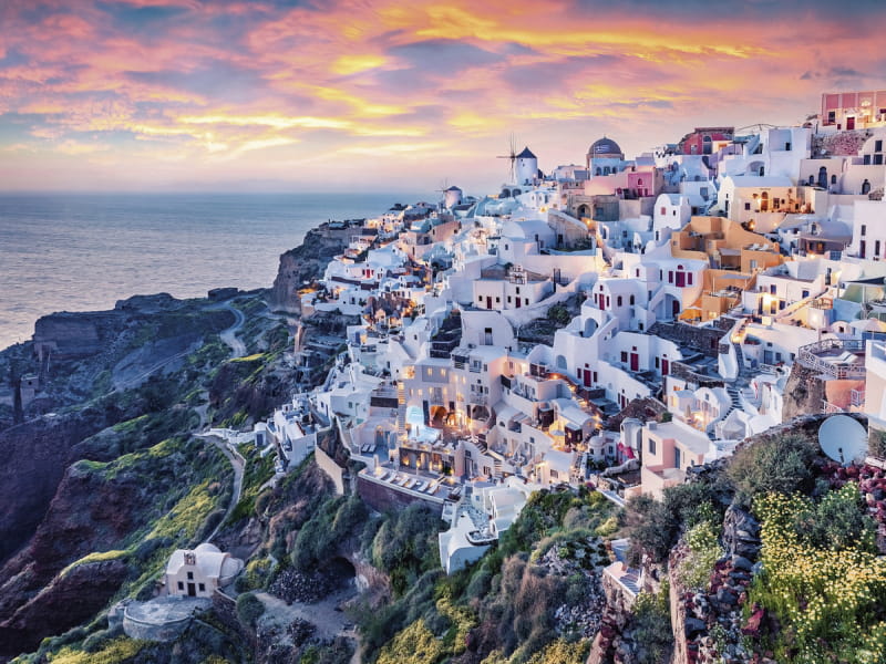 Fototapeta Sonnenaufgang auf Santorini