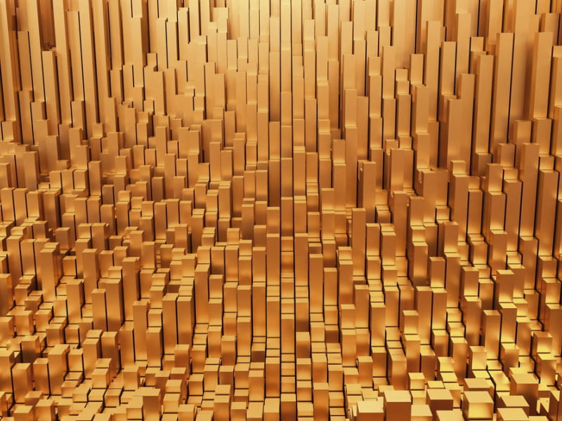 Fototapeta Goldene 3D-Abstraktion