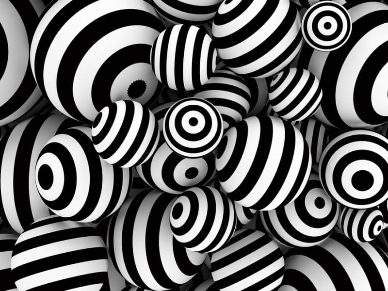 Fototapeta Schwarze und weiße 3D-Kugeln
