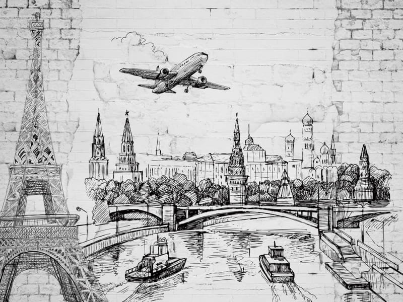 Fototapeta Paris, Zeichnung