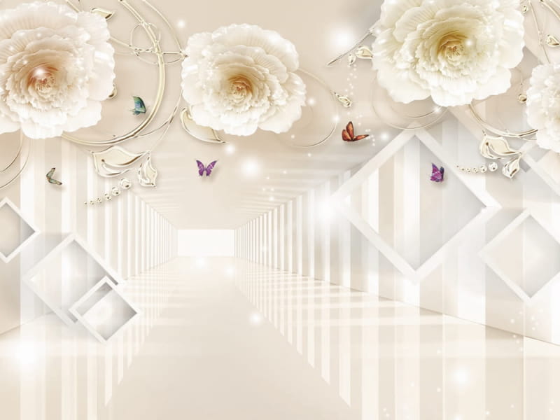 Fototapeta Beige Blumen 3D