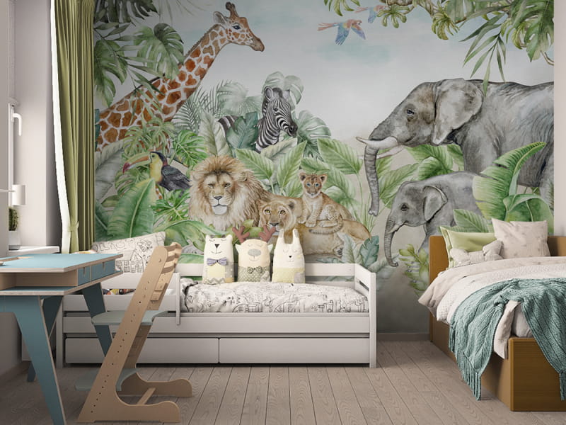 Fototapeta Afrikanische Safari we wnętrzu pokoju dziecka