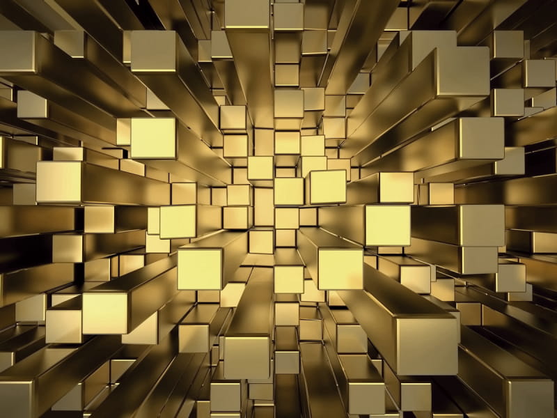 Fototapeta Goldene Würfel 3D