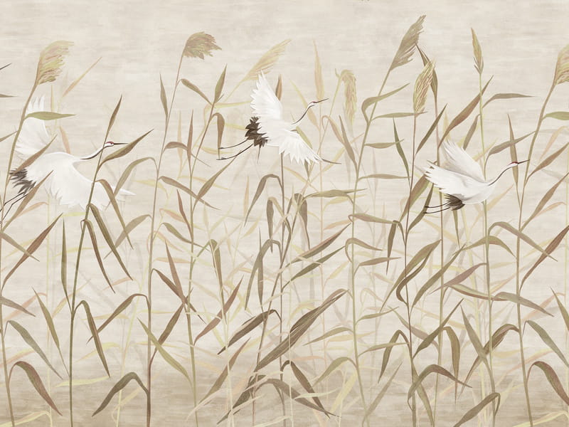 Fototapeta Fliegende Kraniche, Aquarell