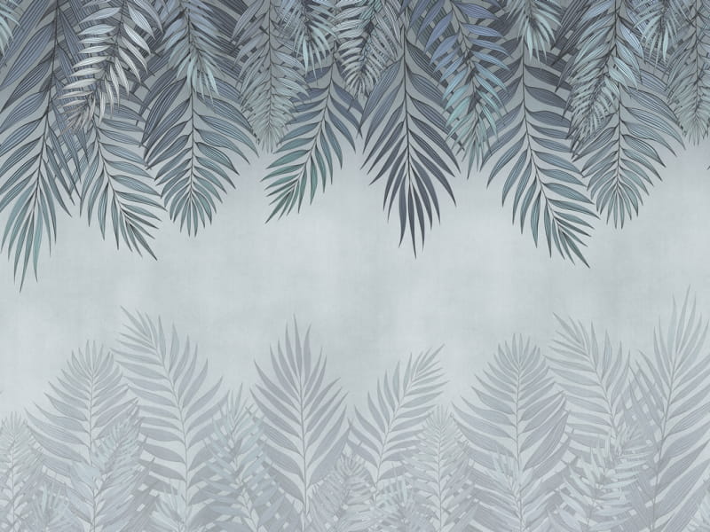 Fototapeta Graue Palmblätter