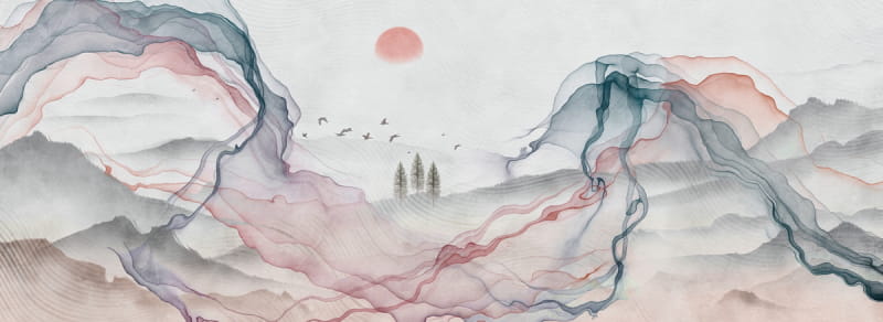 Fototapeta Berglandschaft, Aquarell