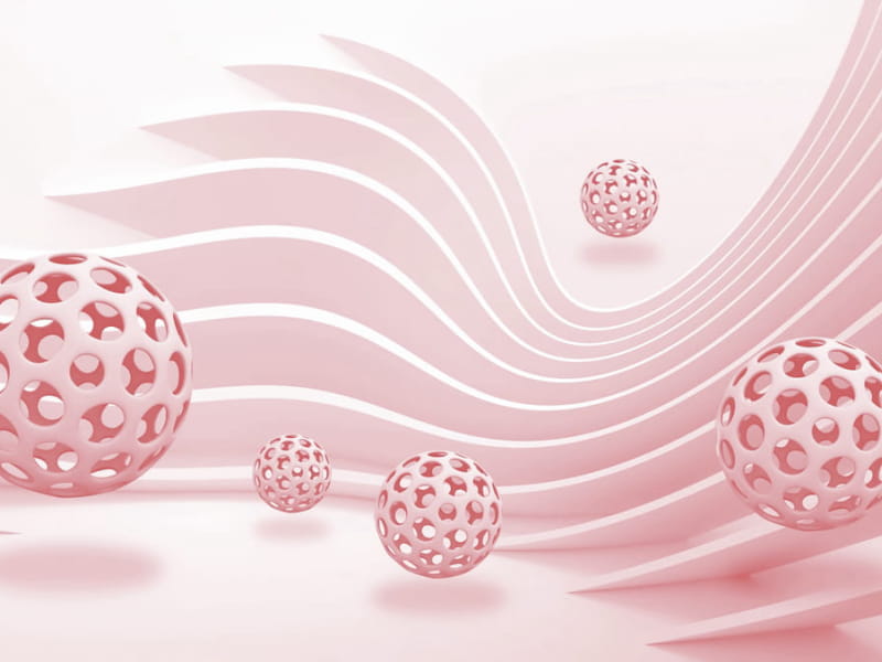 Fototapeta Rosa Kugeln 3D