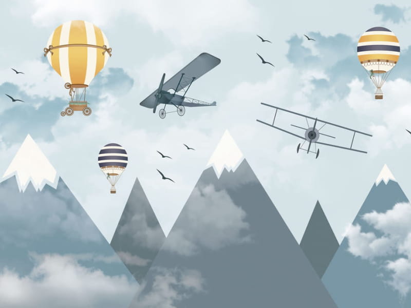 Fototapeta Flug über verschneite Berge