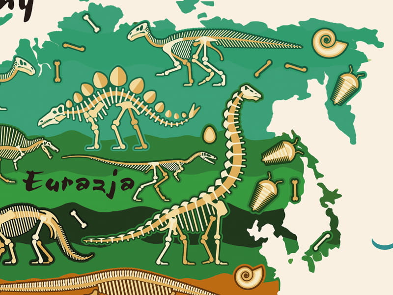 Fototapeta Green Card und Dinosaurier fragment #2