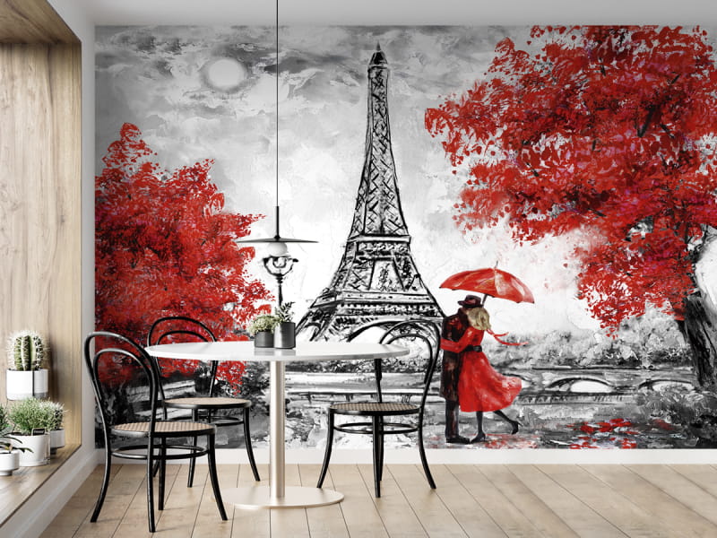 Fototapeta Herbst und Paris we wnętrzu kuchni