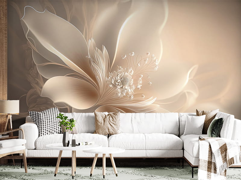 Fototapeta Beige Blume we wnętrzu salonu
