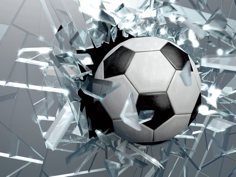 Fototapeta Fußball und Glas 3D