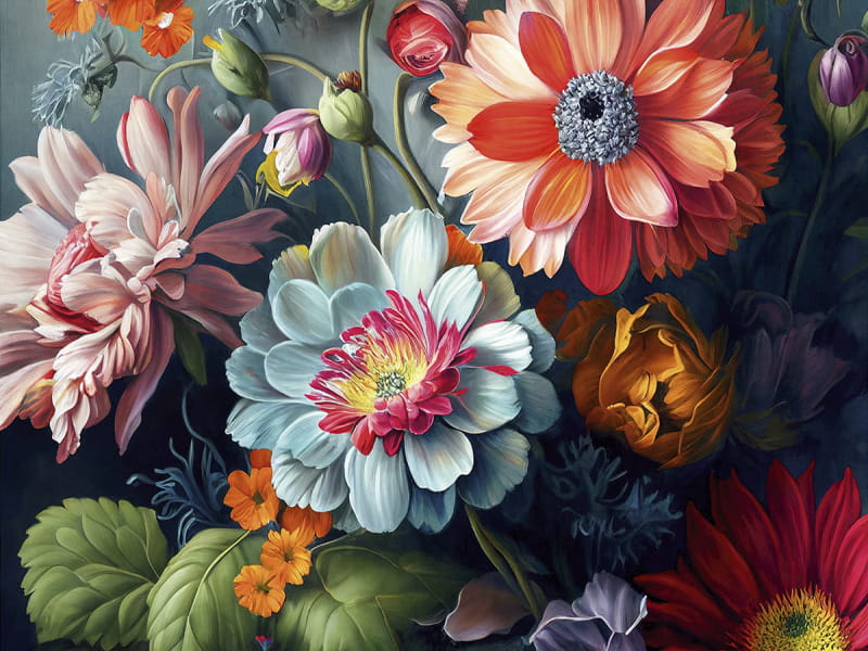 Fototapeta Helle Aquarellblumen