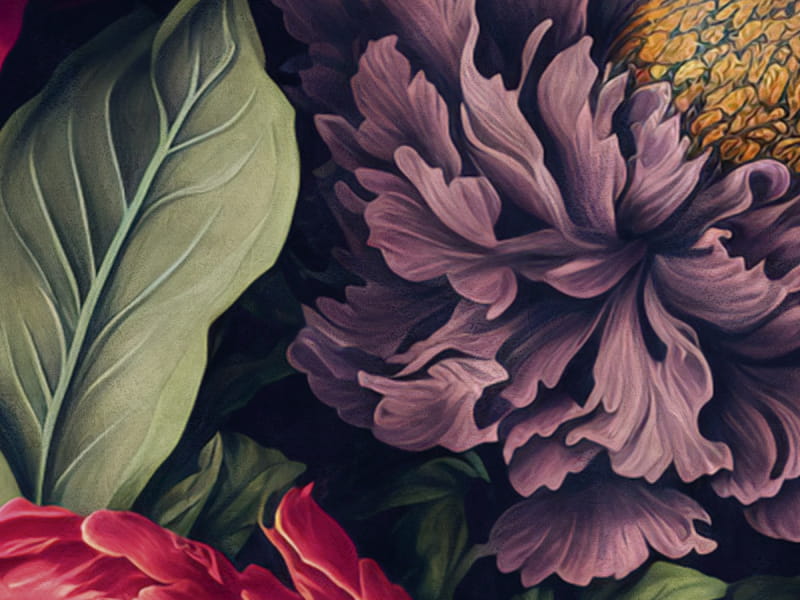 Fototapeta Wunderschöne lila und rosa Blüten fragment # 1