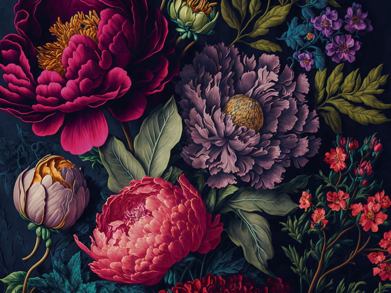 Fototapeta Wunderschöne lila und rosa Blüten