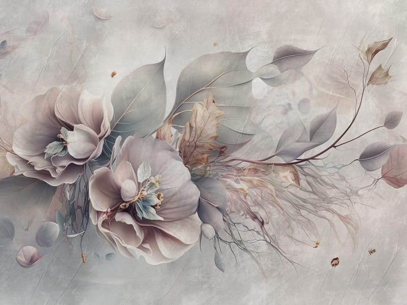Fototapeta Elegante Blumen auf hellem Hintergrund
