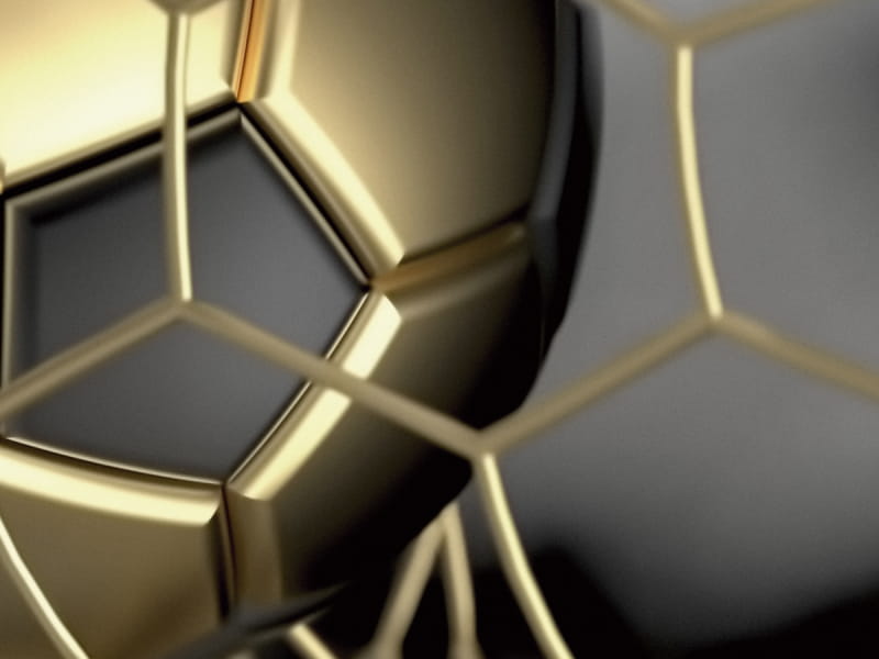 Fototapeta Modischer Fußball im Golden Goal fragment # 1