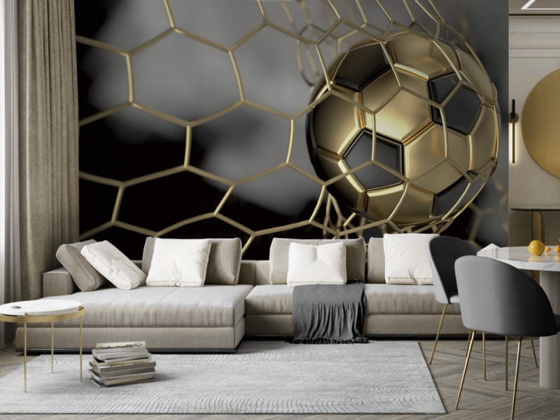 Fototapeta Modischer Fußball im Golden Goal we wnętrzu salonu