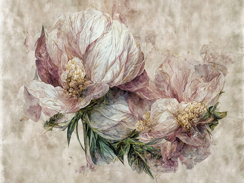 Fototapeta Die schönsten Blumen auf beigem Hintergrund