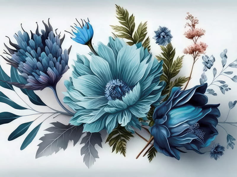 Fototapeta Blaue Blumen im Hintergrund